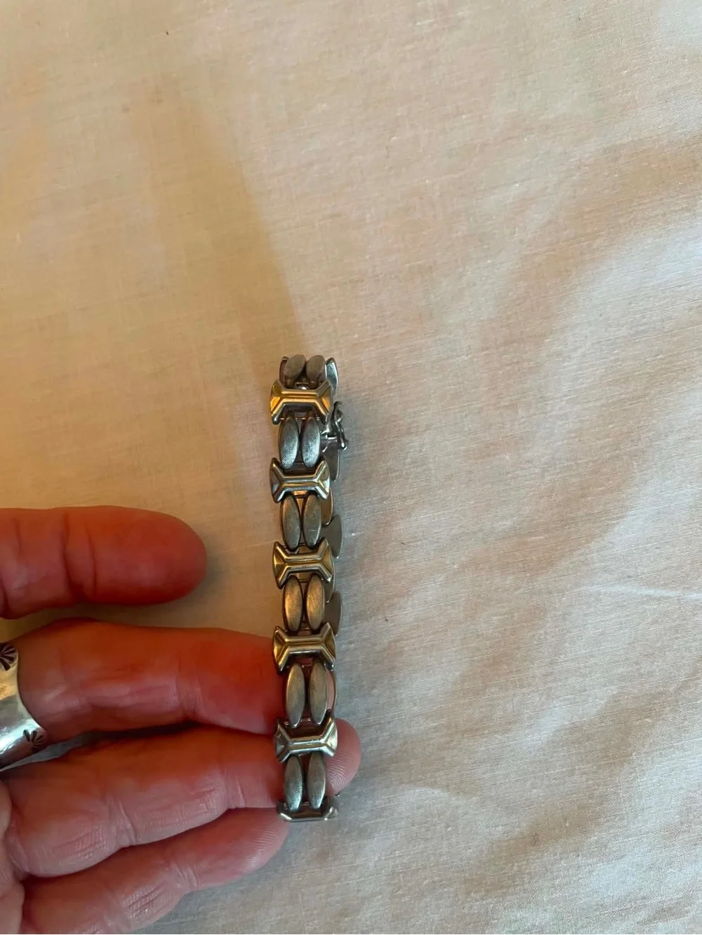 Sterling silver Link Bracelet - Vintage Style 7.25”